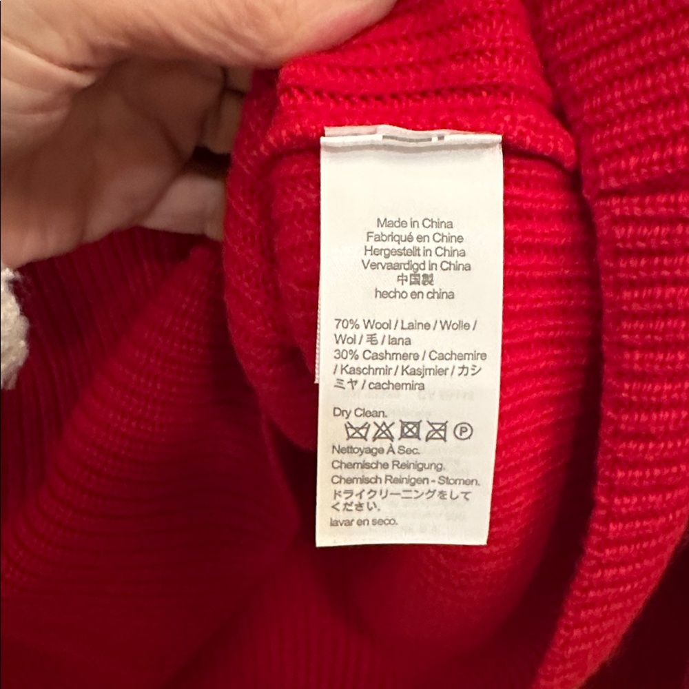 New J. Crew Red Wool and Cashmere Turtleneck Sweater - Picture 3 of 5